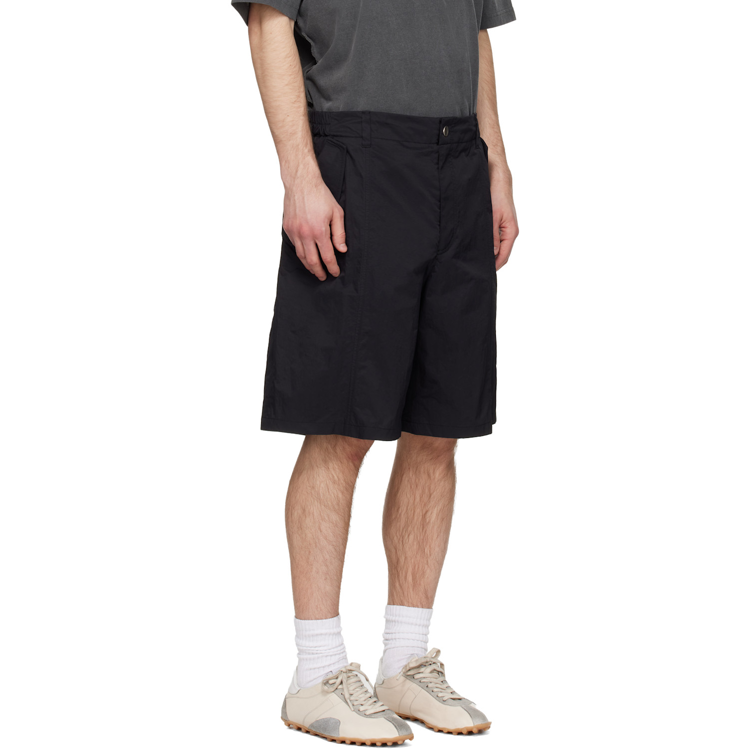  Solid Homme Black Nylon Shorts 