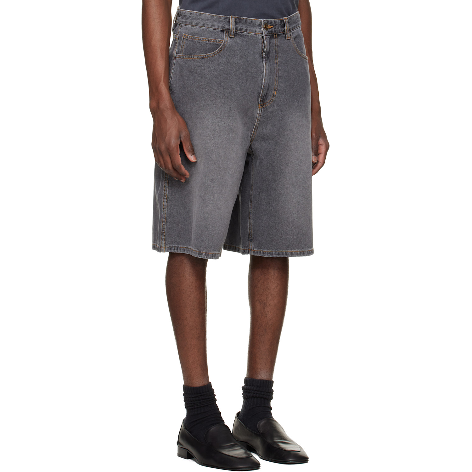  Solid Homme Gray Bermuda Denim Shorts 