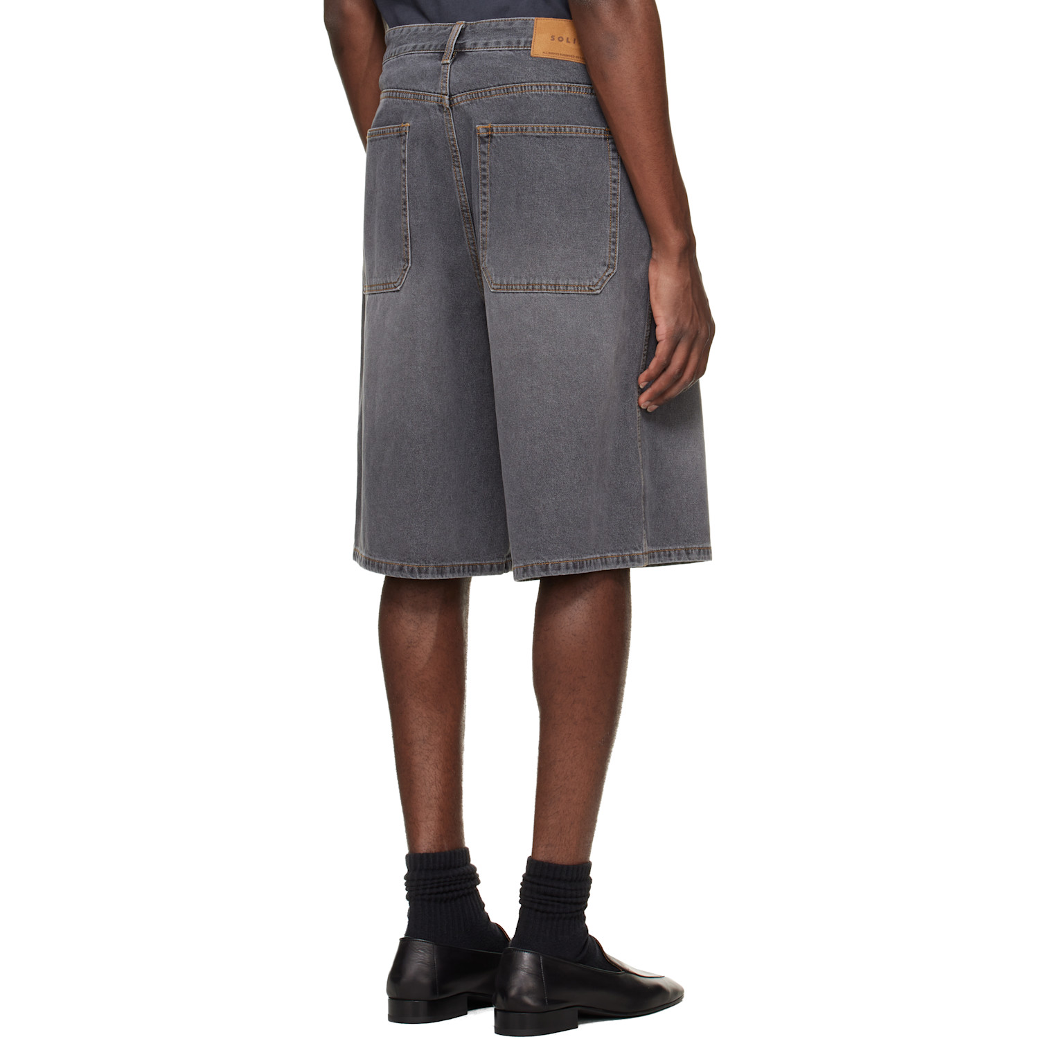  Solid Homme Gray Bermuda Denim Shorts 