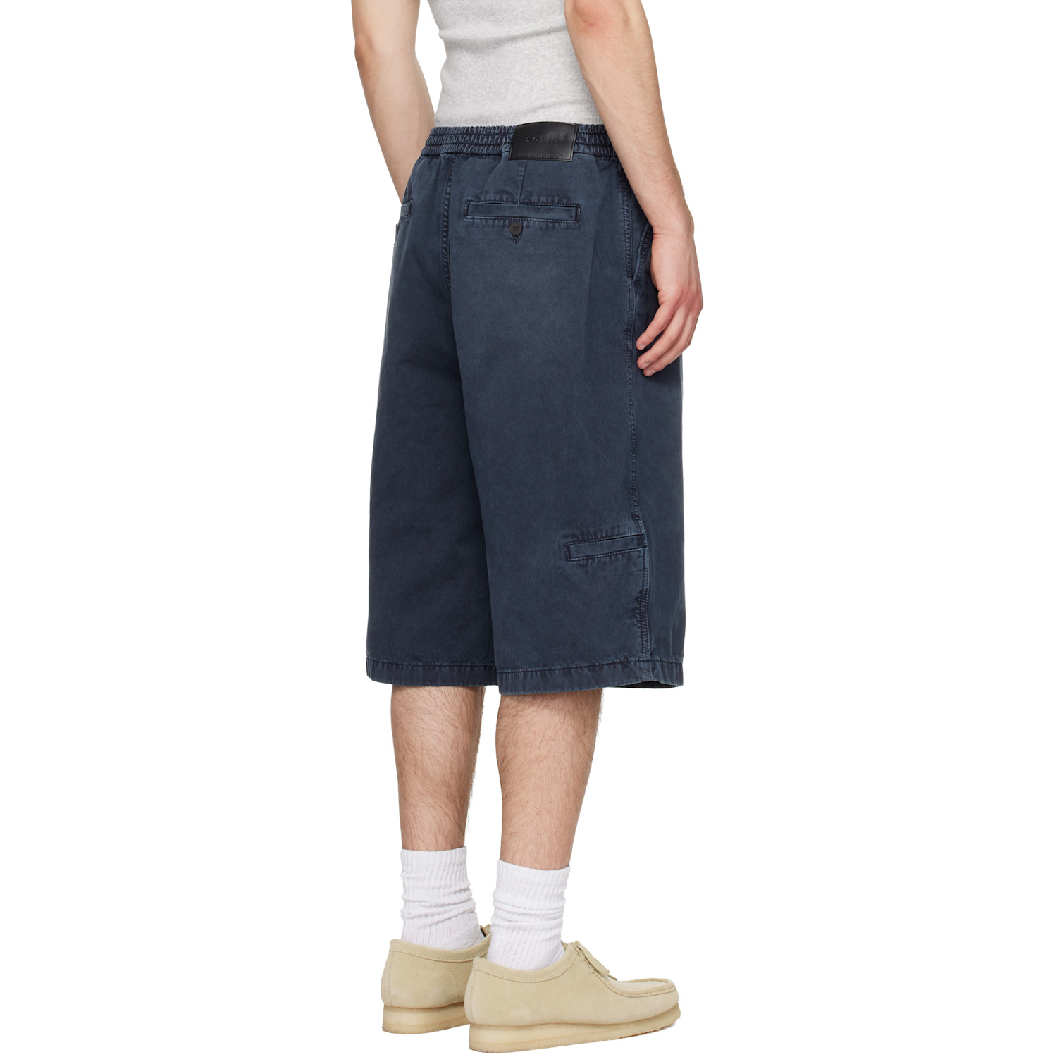  Solid Homme Gray Faded Denim Shorts 