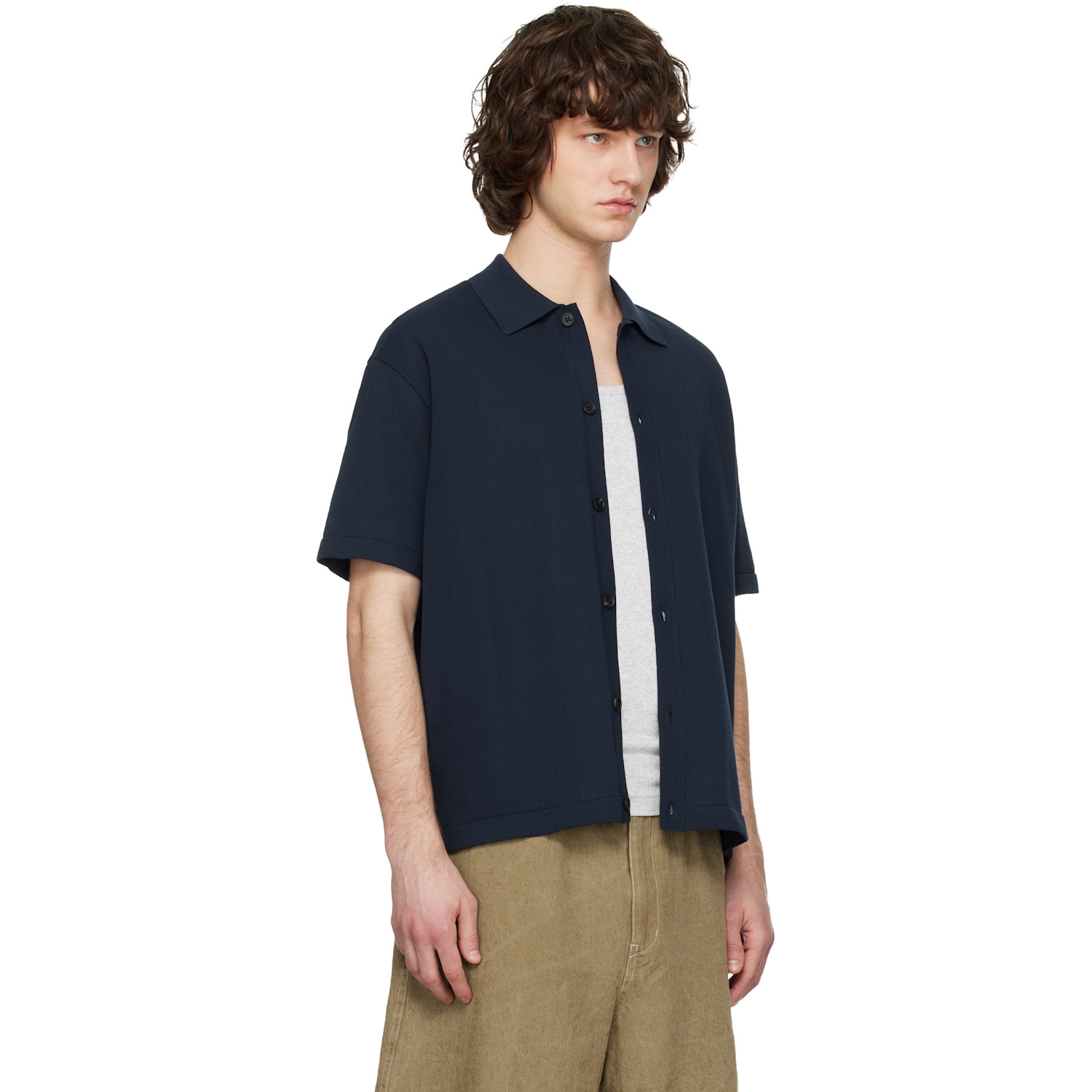 Solid Homme Navy Cotton Polo 