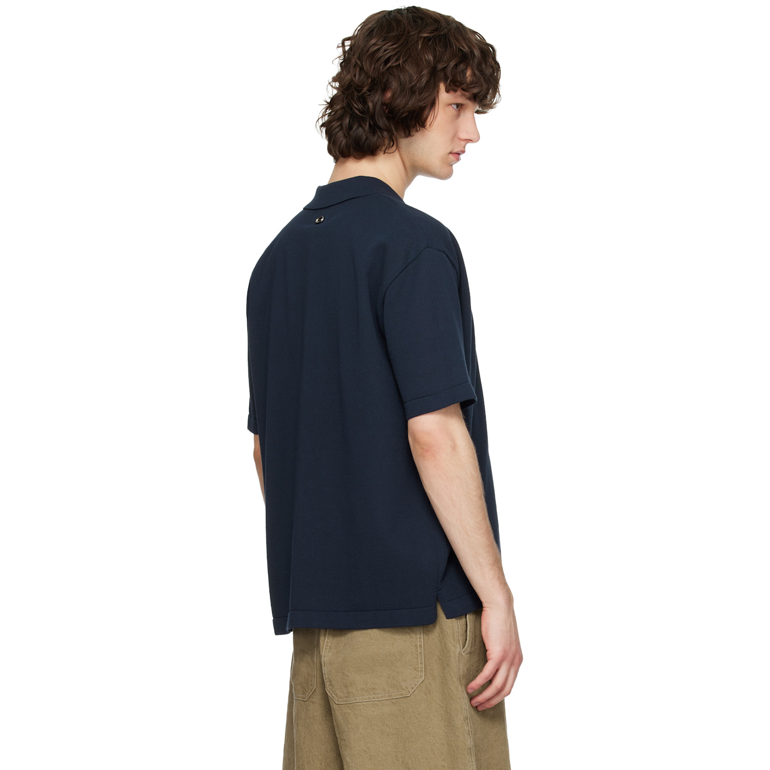  Solid Homme Navy Cotton Polo 