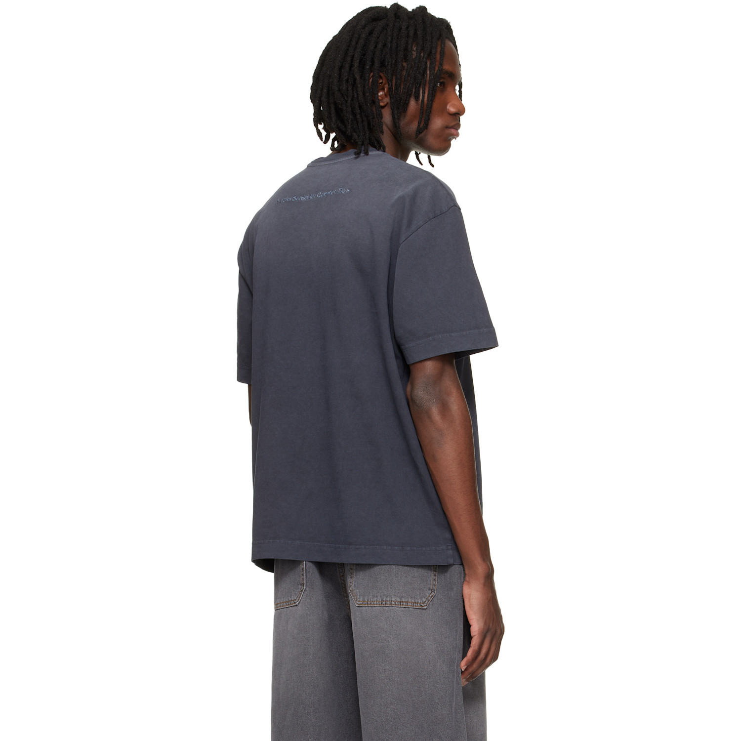  Solid Homme Gray Dropped Shoulder T-shirt 