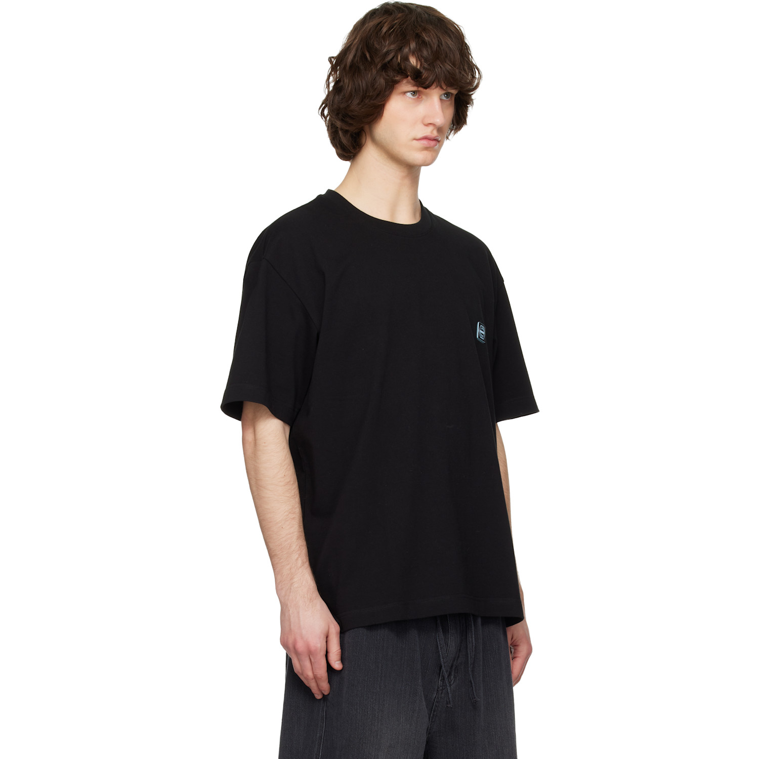  Solid Homme Black Butterfly Graphic Short-sleeve T-shirt 