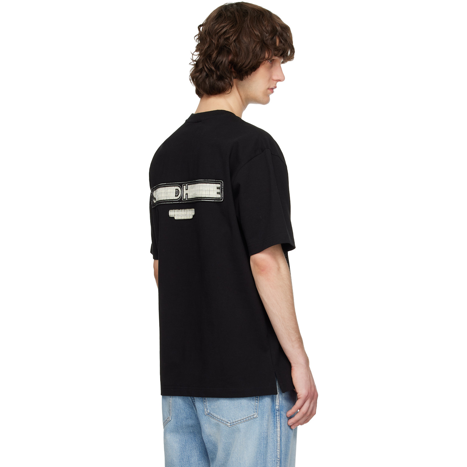  Solid Homme Black Solid Back Logo Short Sleeve T-shirt 