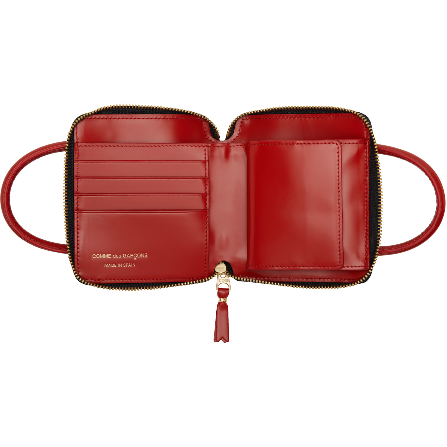  Comme Des Garçons Wallets Red Handles Medium Zip Wallet 