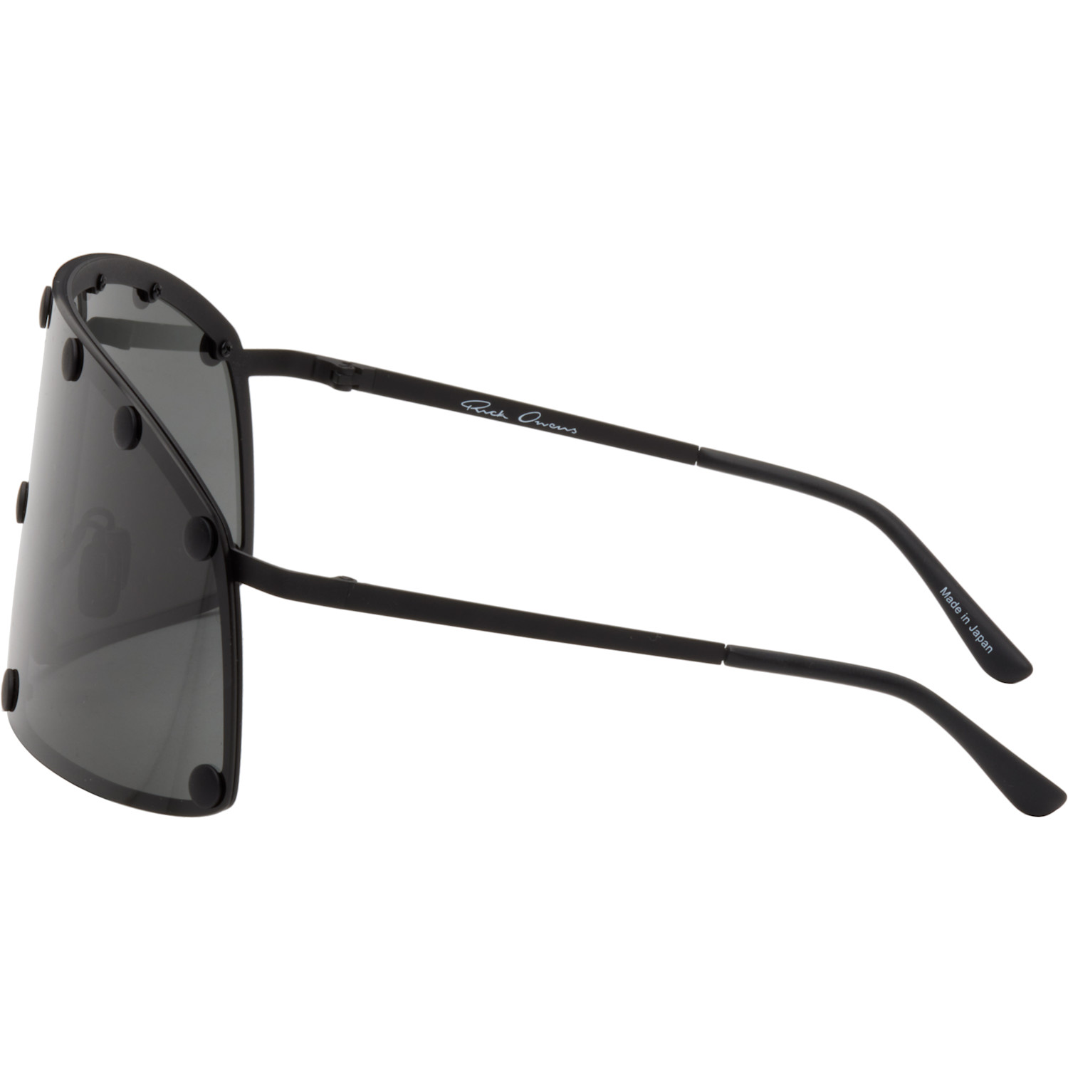  Rick Owens Black Temple Shielding Sunglasses 