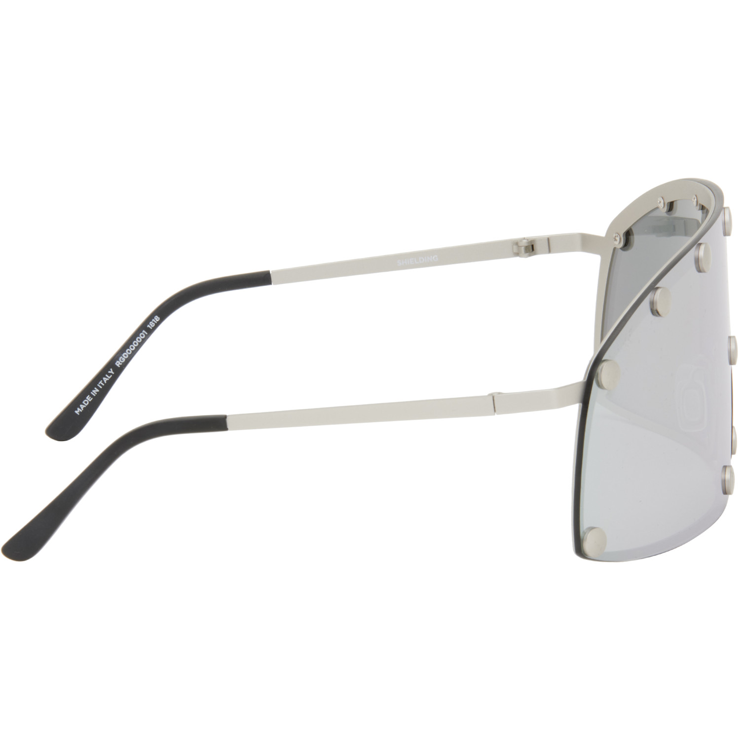  Rick Owens Silver Temple Shielding Sunglasses 
