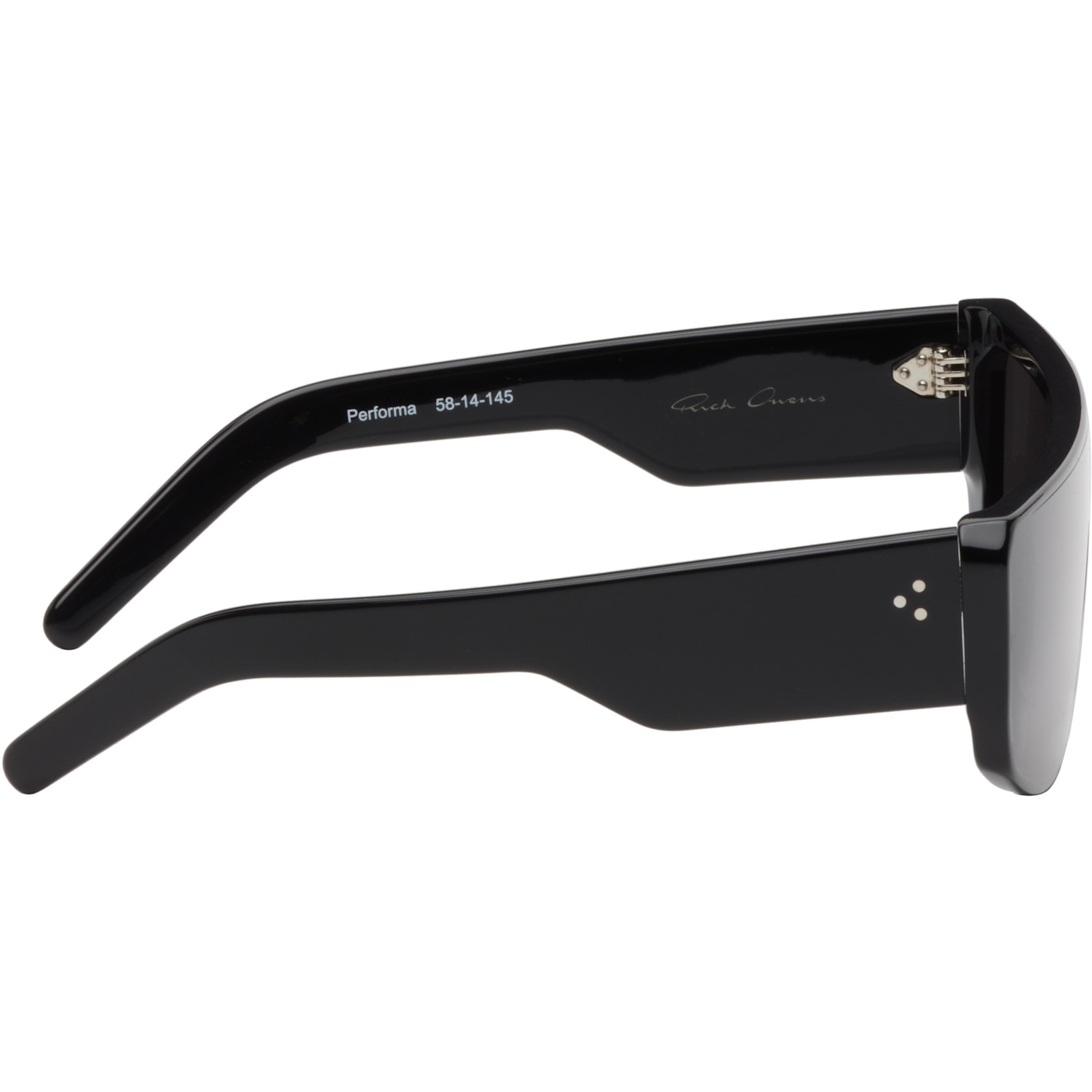  Rick Owens Black Temple Performa Sunglasses 
