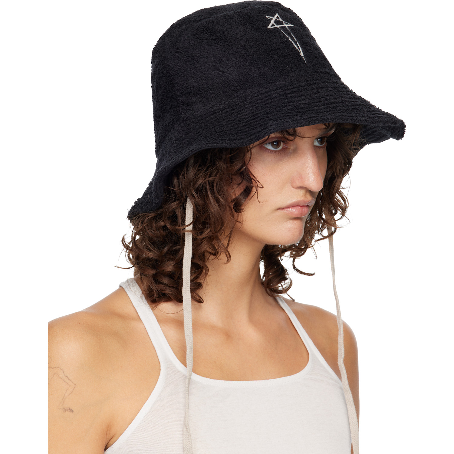 Rick Owens Black Temple Beach Hat 