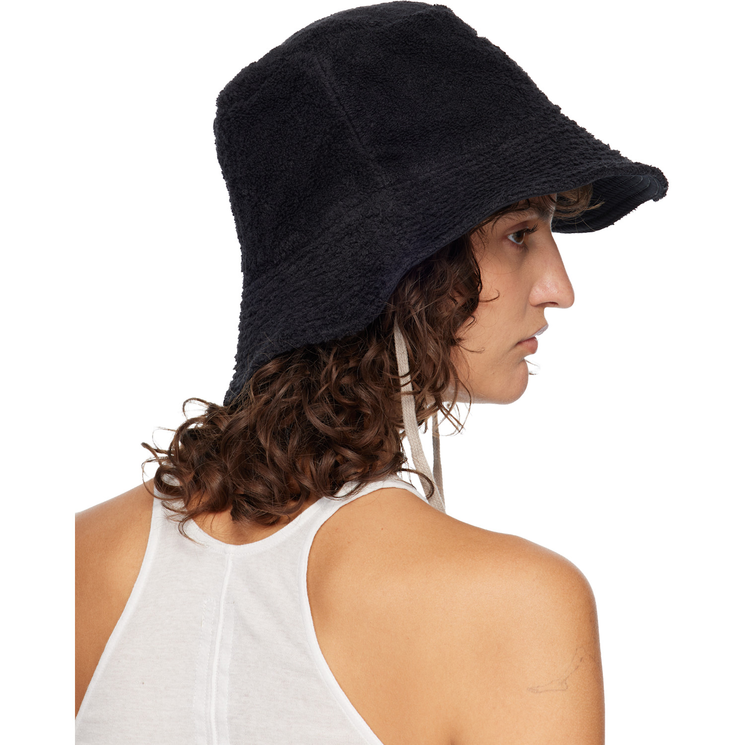  Rick Owens Black Temple Beach Hat 