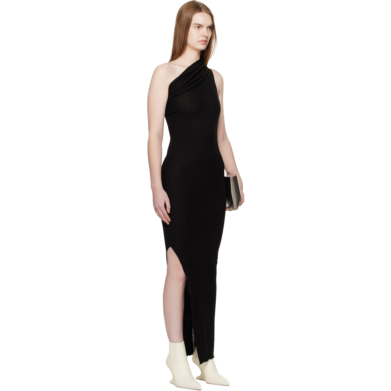  Rick Owens Black Temple Athena Midi Dress 