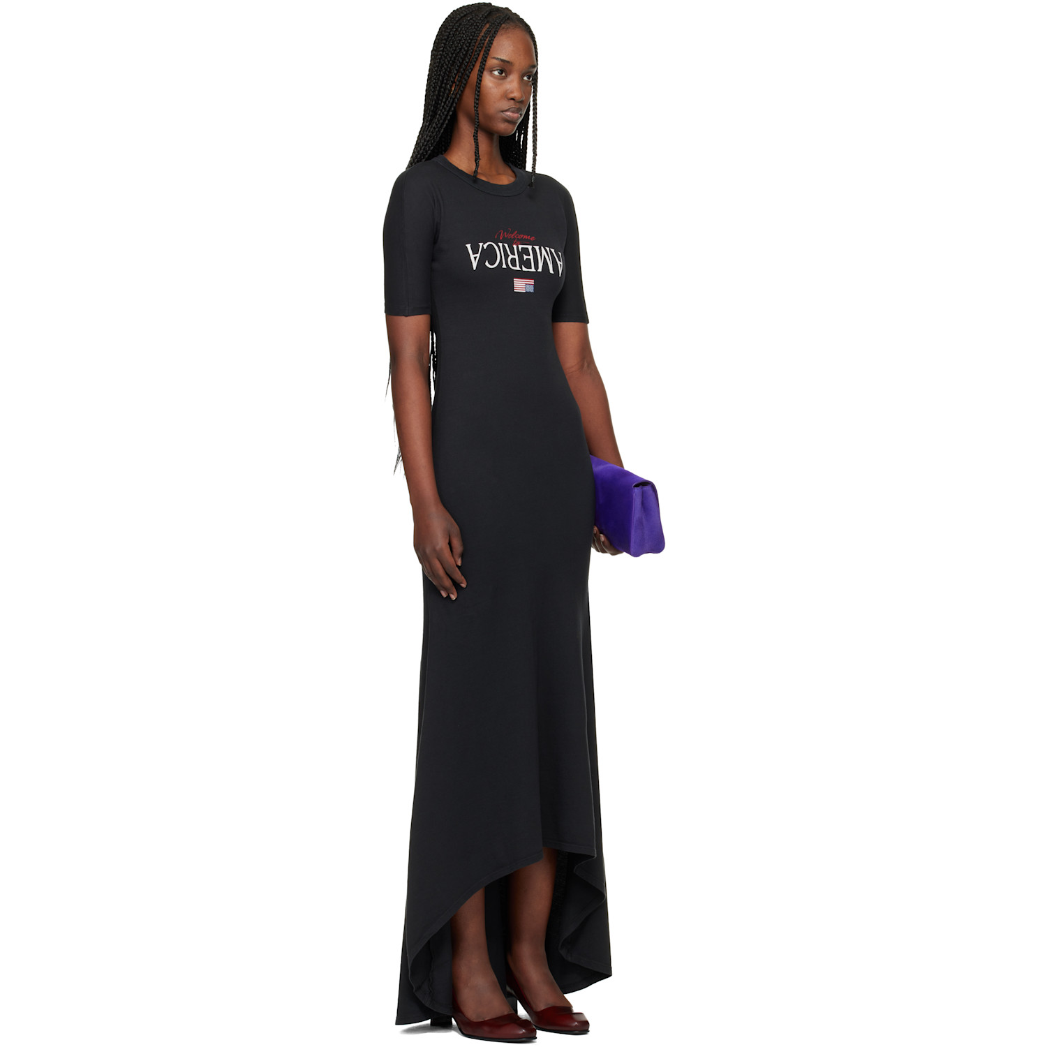  Willy Chavarria Black 'welcome To America' Maxi Dress 