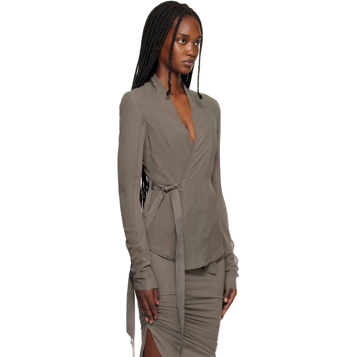  Rick Owens Gray Temple Hollywood Jacket 
