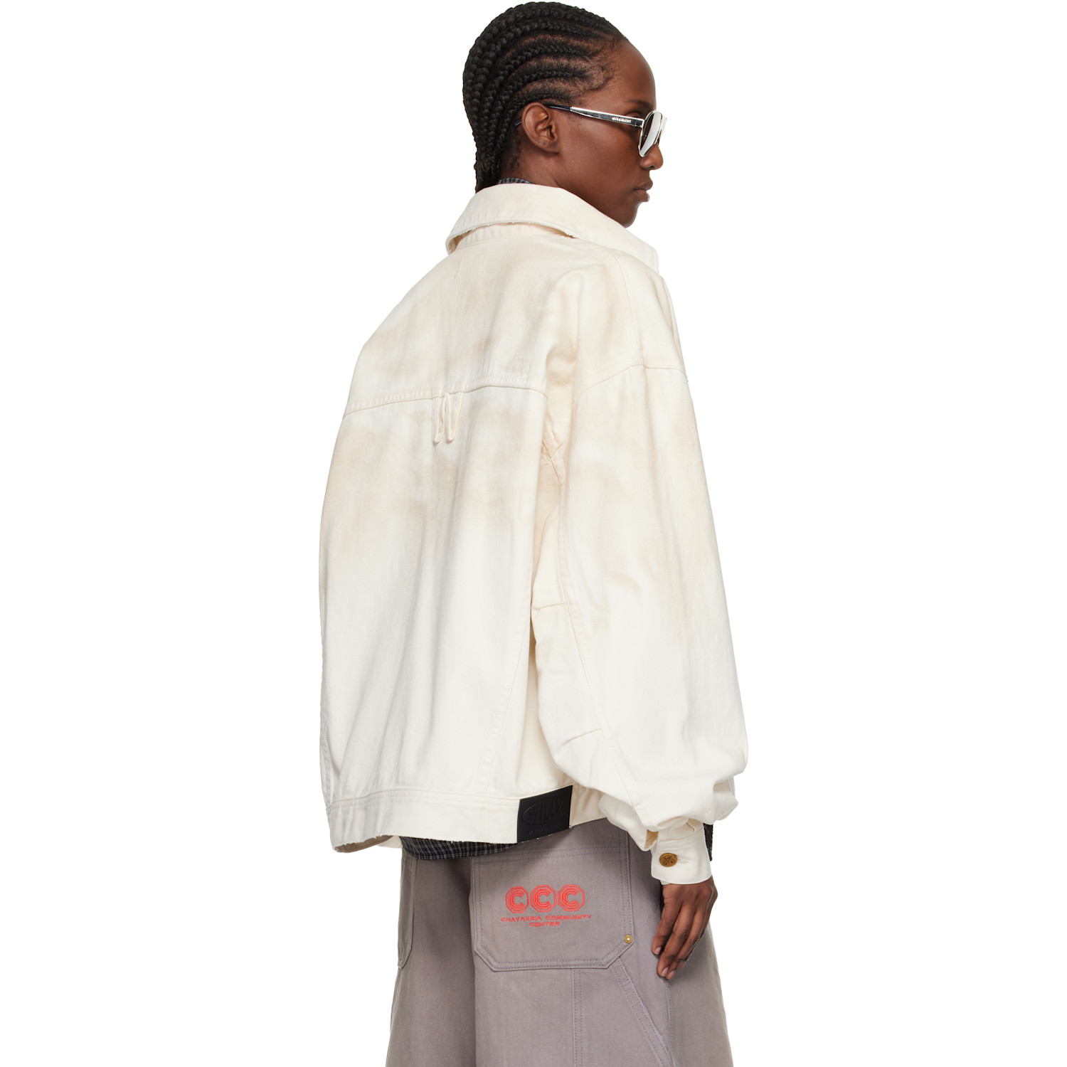  Willy Chavarria Off-white Chachi Denim Trucker Jacket 