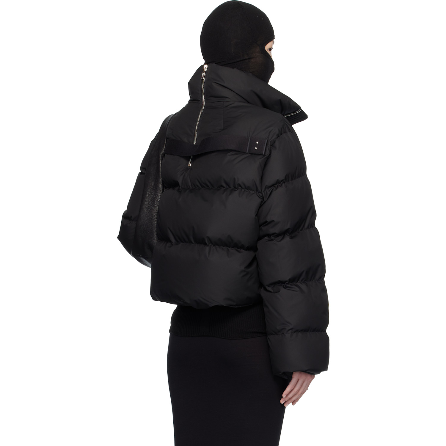  Rick Owens Moncler + Rick Owens Black Cropped Cyclopic Down Jacket 