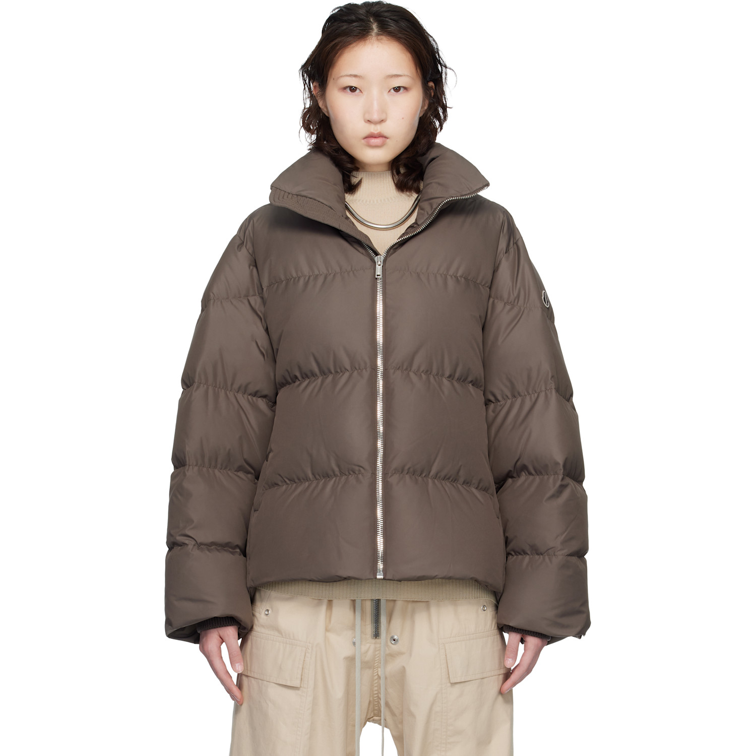 Rick Owens Moncler + Rick Owens Taupe Cyclopic Down Jacket