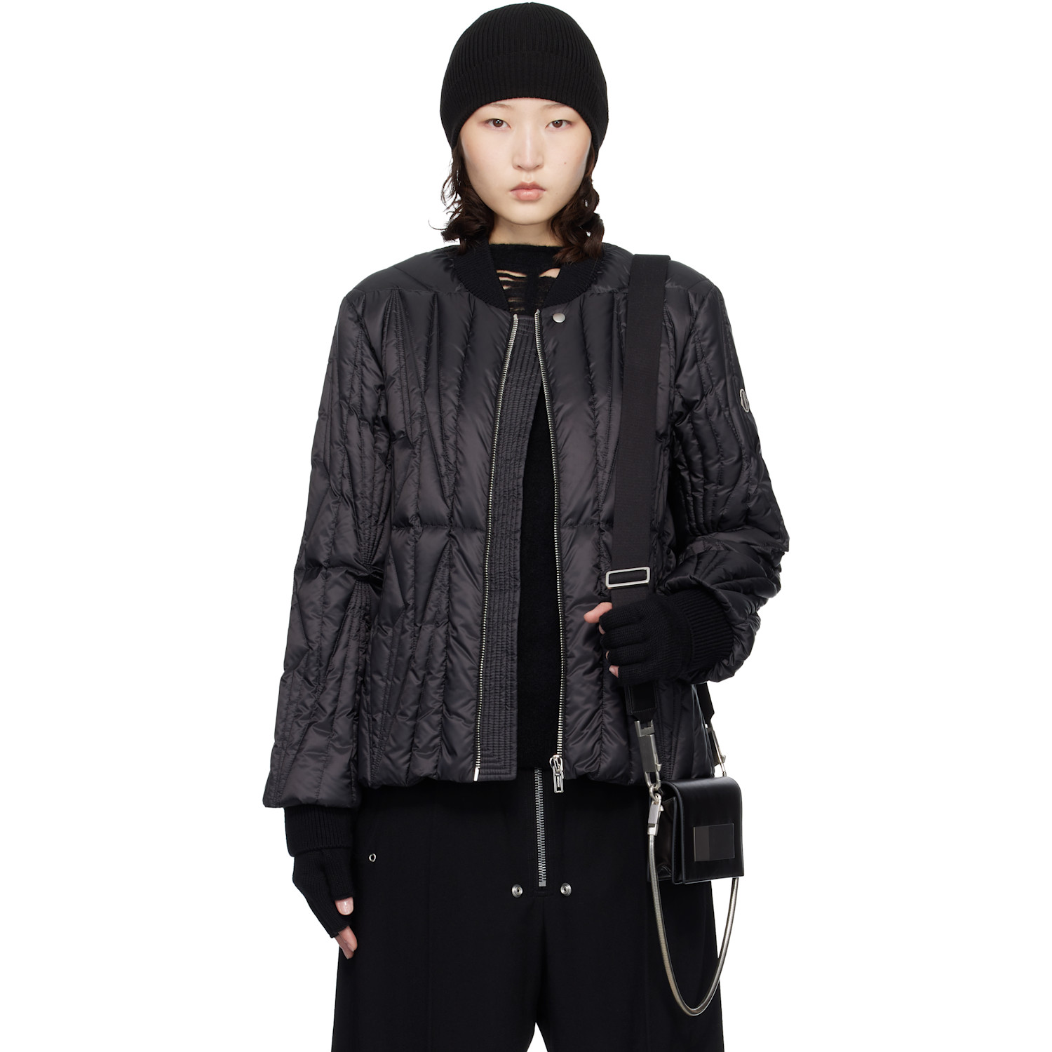 Rick Owens Moncler + Rick Owens Black Geocamo Flight Down Jacket