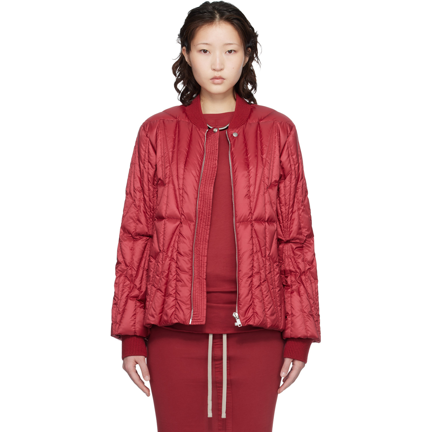 Rick Owens Moncler + Rick Owens Red Geocamo Flight Down Jacket