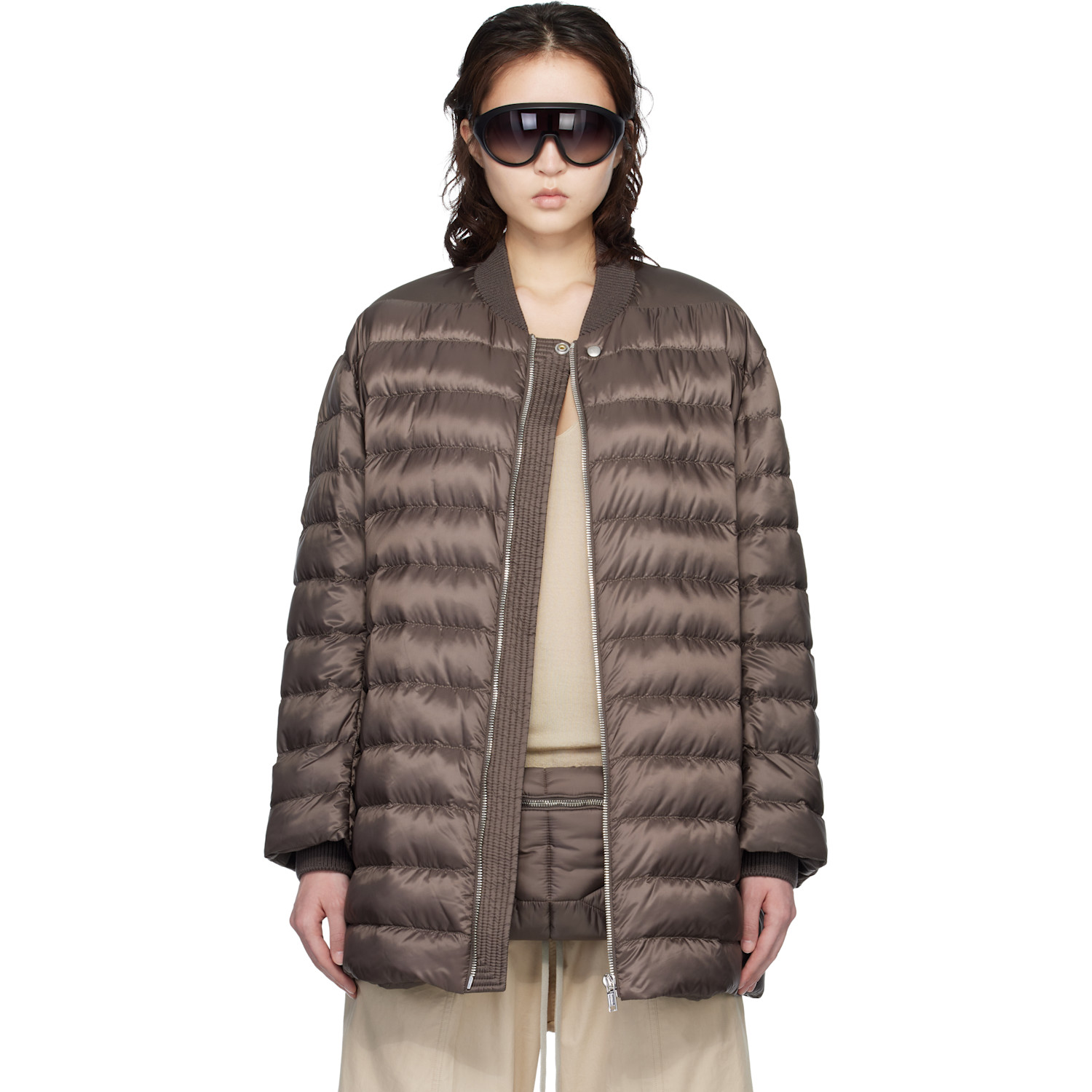 Rick Owens Moncler + Rick Owens Brown Flight Down Jacket