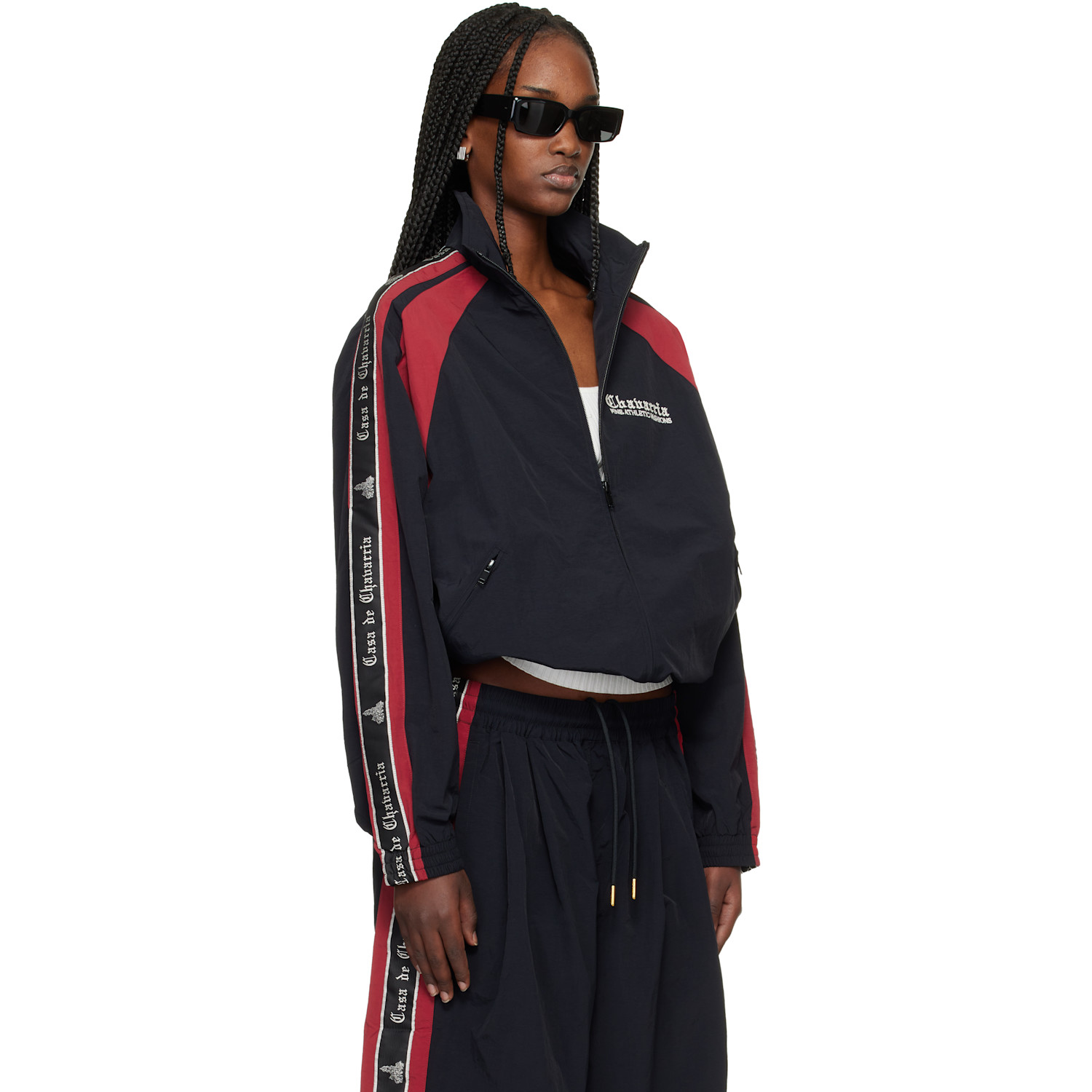  Willy Chavarria Black & Red 'casa De Chavarria' Tape Jacket 