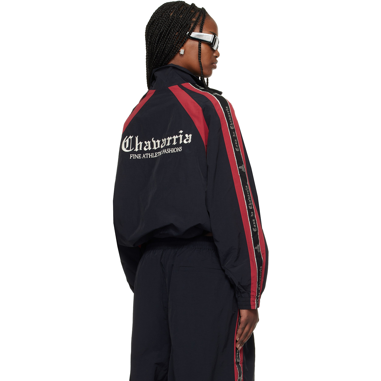  Willy Chavarria Black & Red 'casa De Chavarria' Tape Jacket 