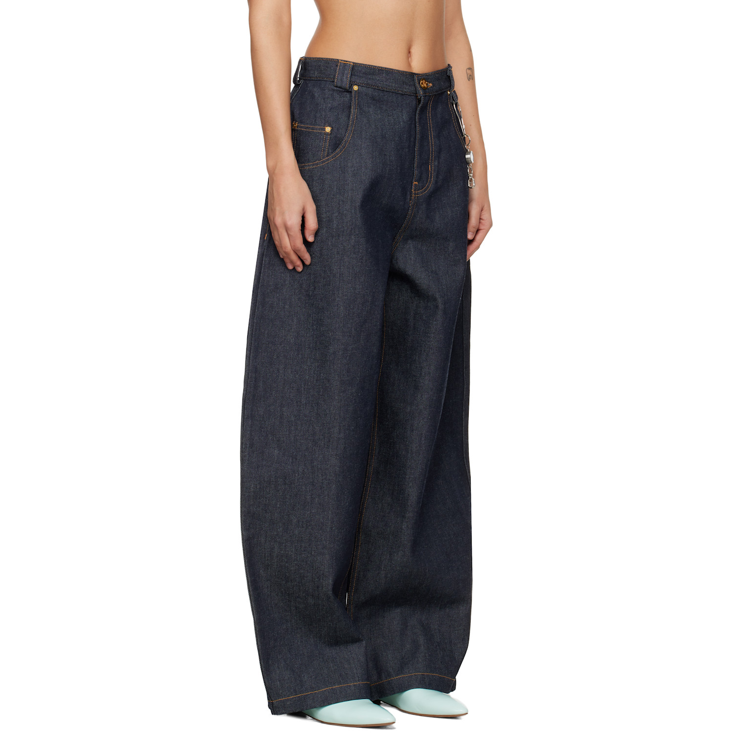  Willy Chavarria Navy Bad Girl Jeans 