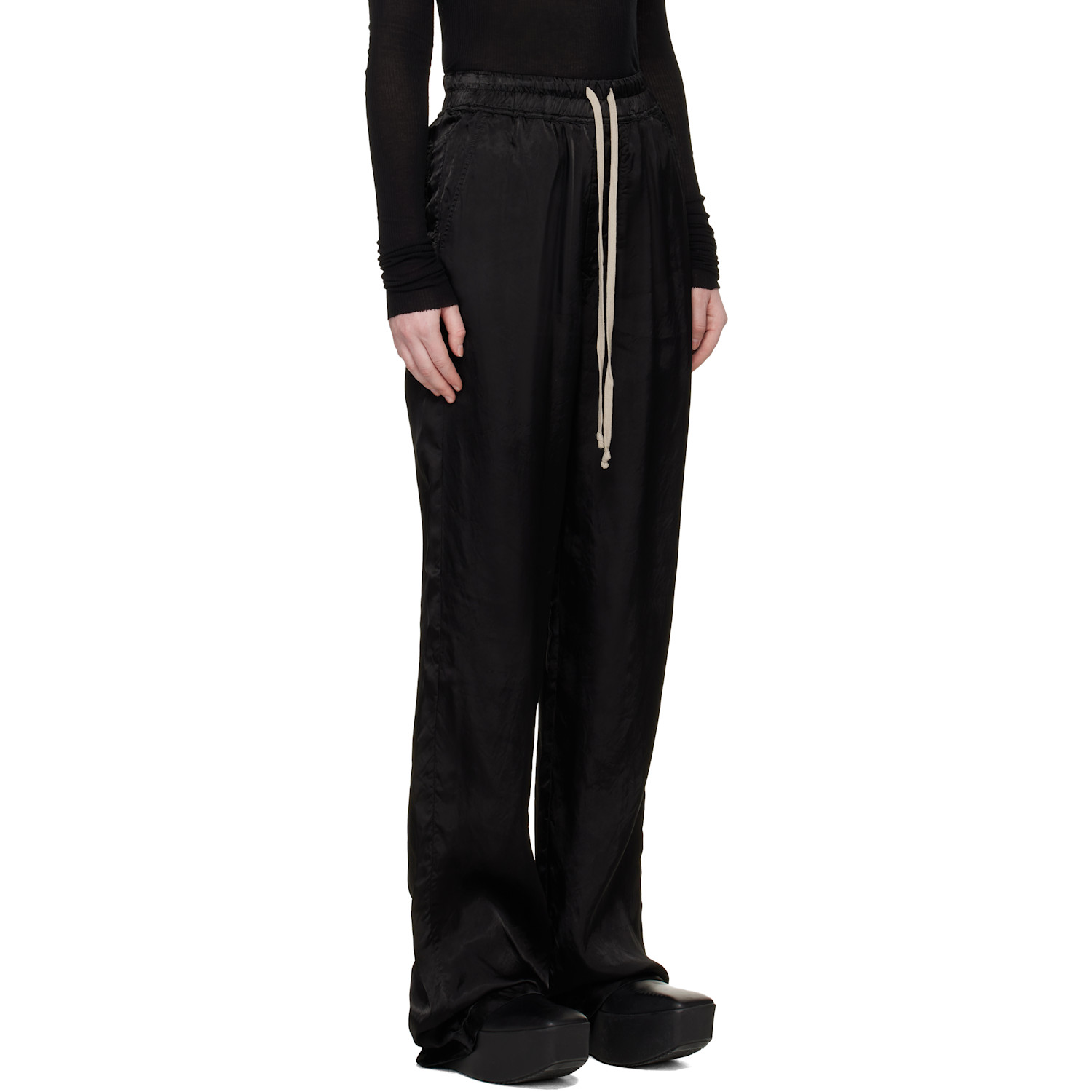  Rick Owens Black Temple Dietrich Drawstring Lounge Pants 