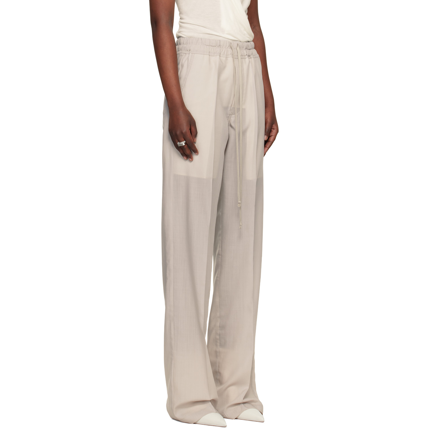  Rick Owens Off-white Temple Dietrich Drawstring Lounge Pants 