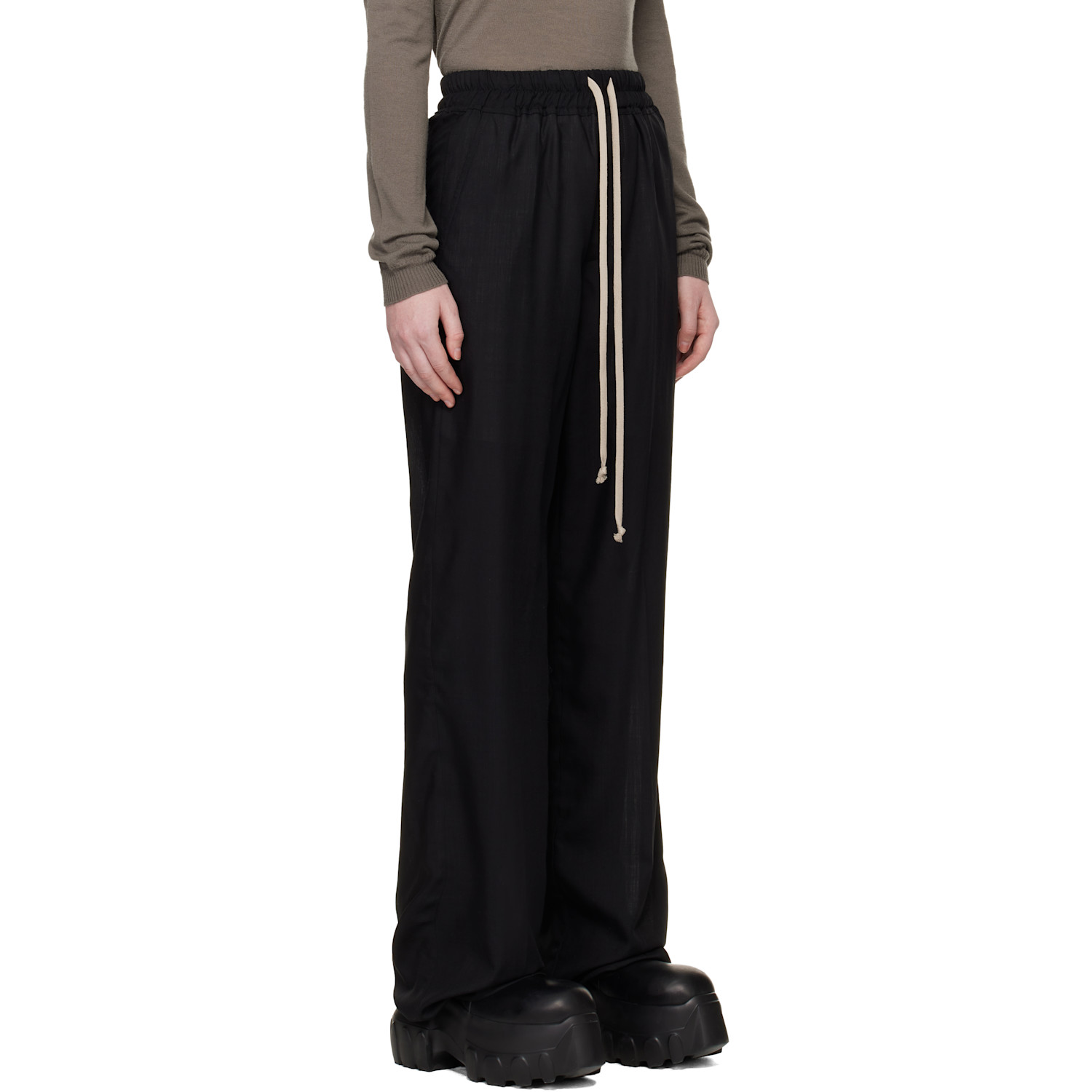  Rick Owens Black Temple Dietrich Drawstring Lounge Pants 