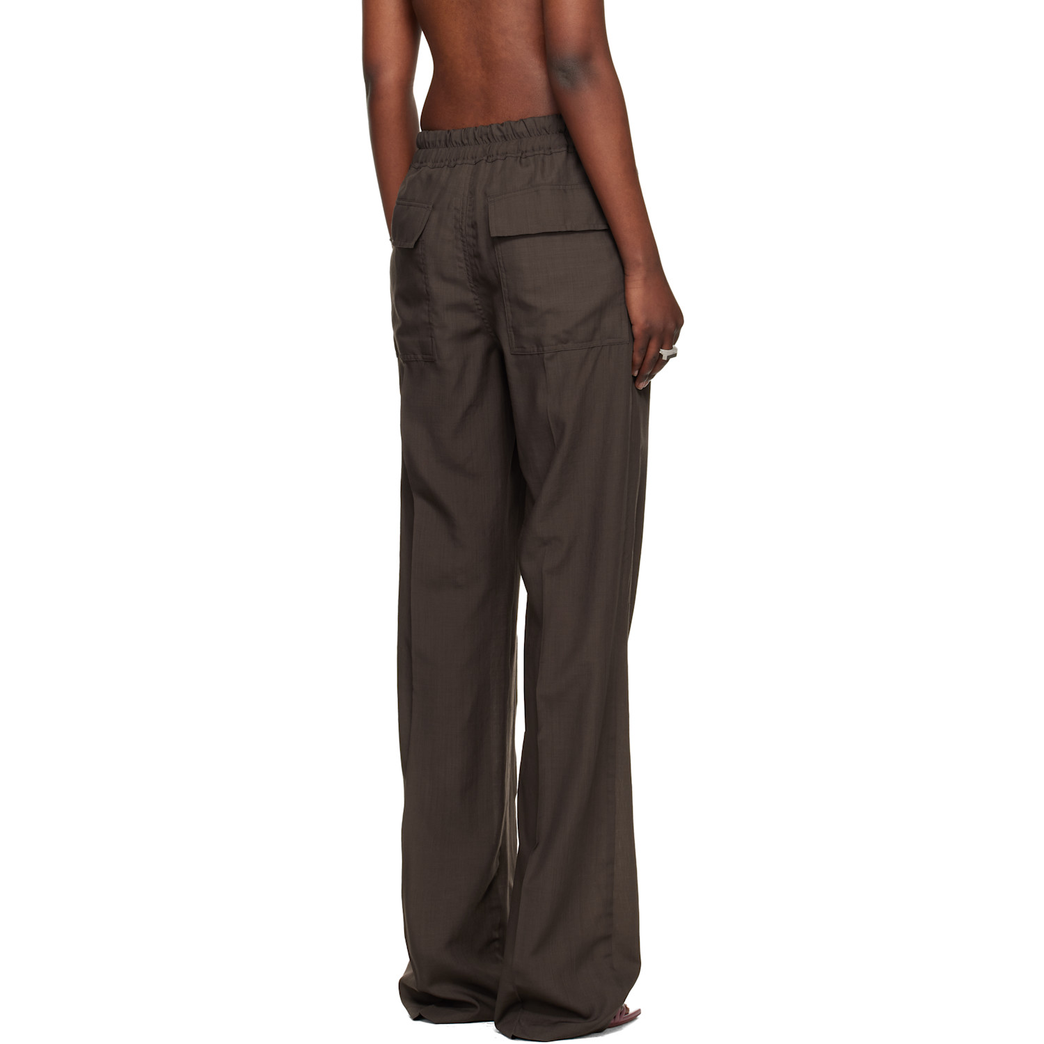  Rick Owens Brown Temple Dietrich Drawstring Lounge Pants 