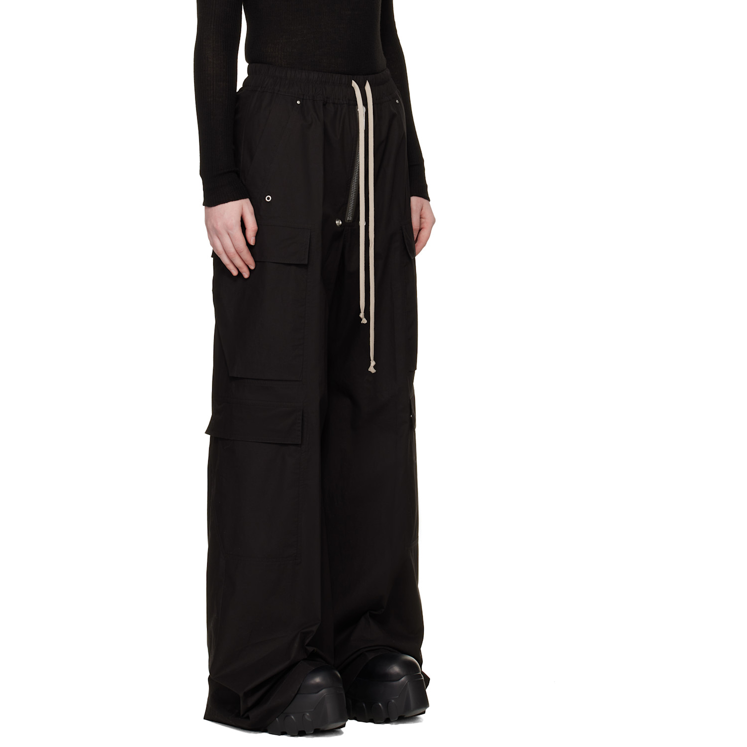  Rick Owens Black Temple Cargobelas Cargo Pants 