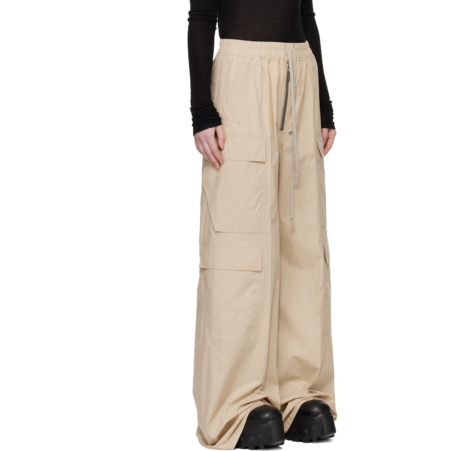  Rick Owens Beige Temple Cargobelas Cargo Pants 