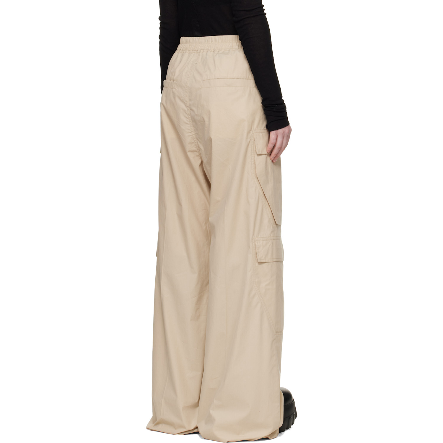  Rick Owens Beige Temple Cargobelas Cargo Pants 