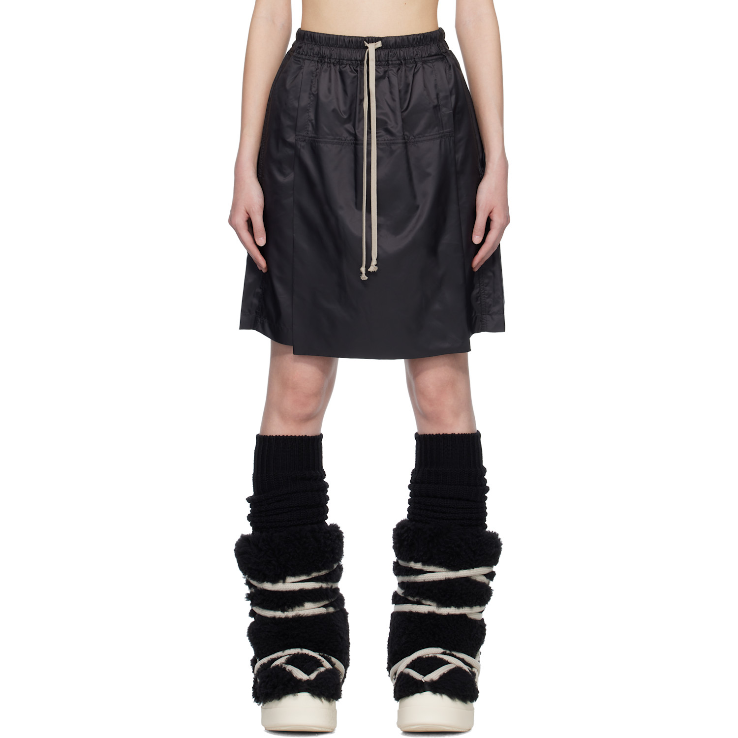 Rick Owens Moncler + Rick Owens Black Kilt Shorts