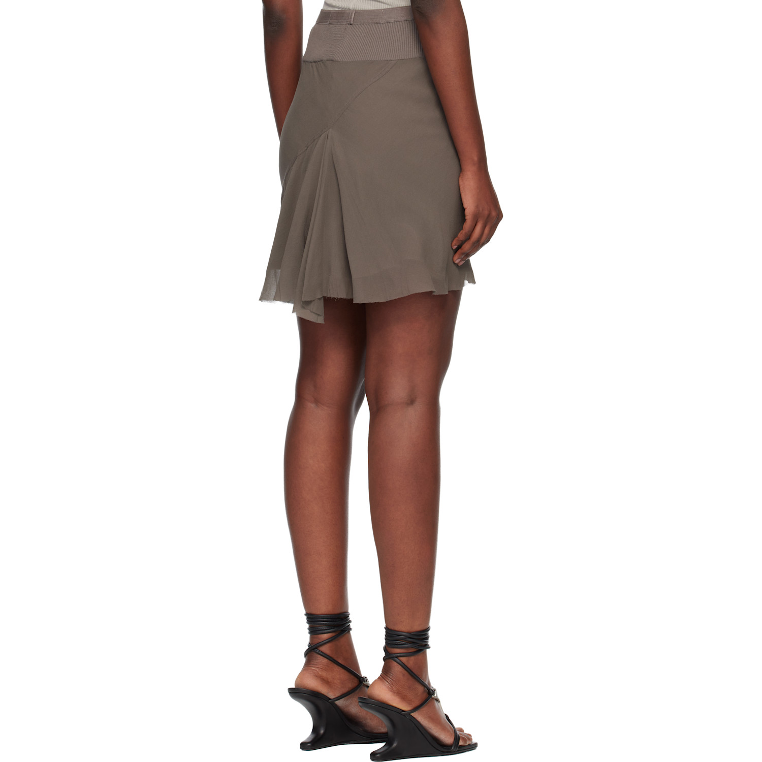  Rick Owens Gray Temple Short Bias Miniskirt 
