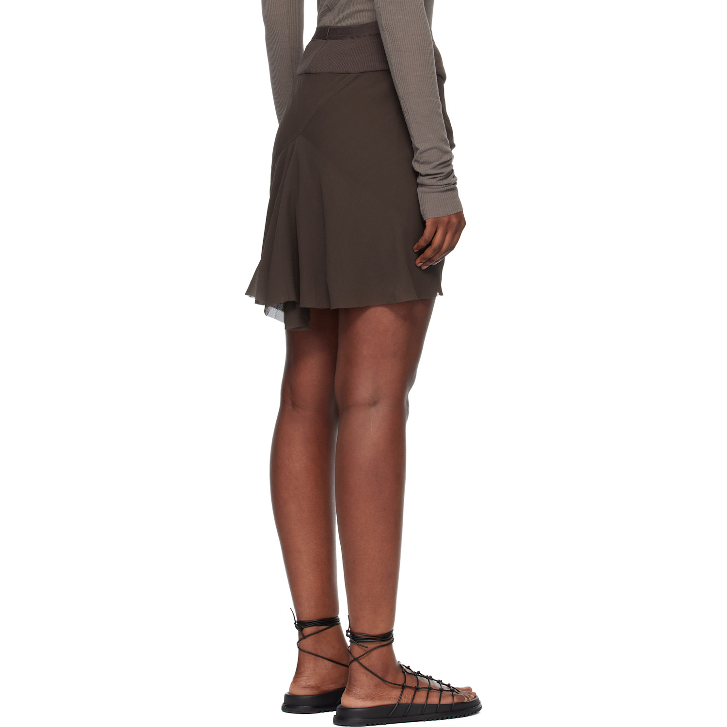  Rick Owens Gray Temple Short Bias Miniskirt 