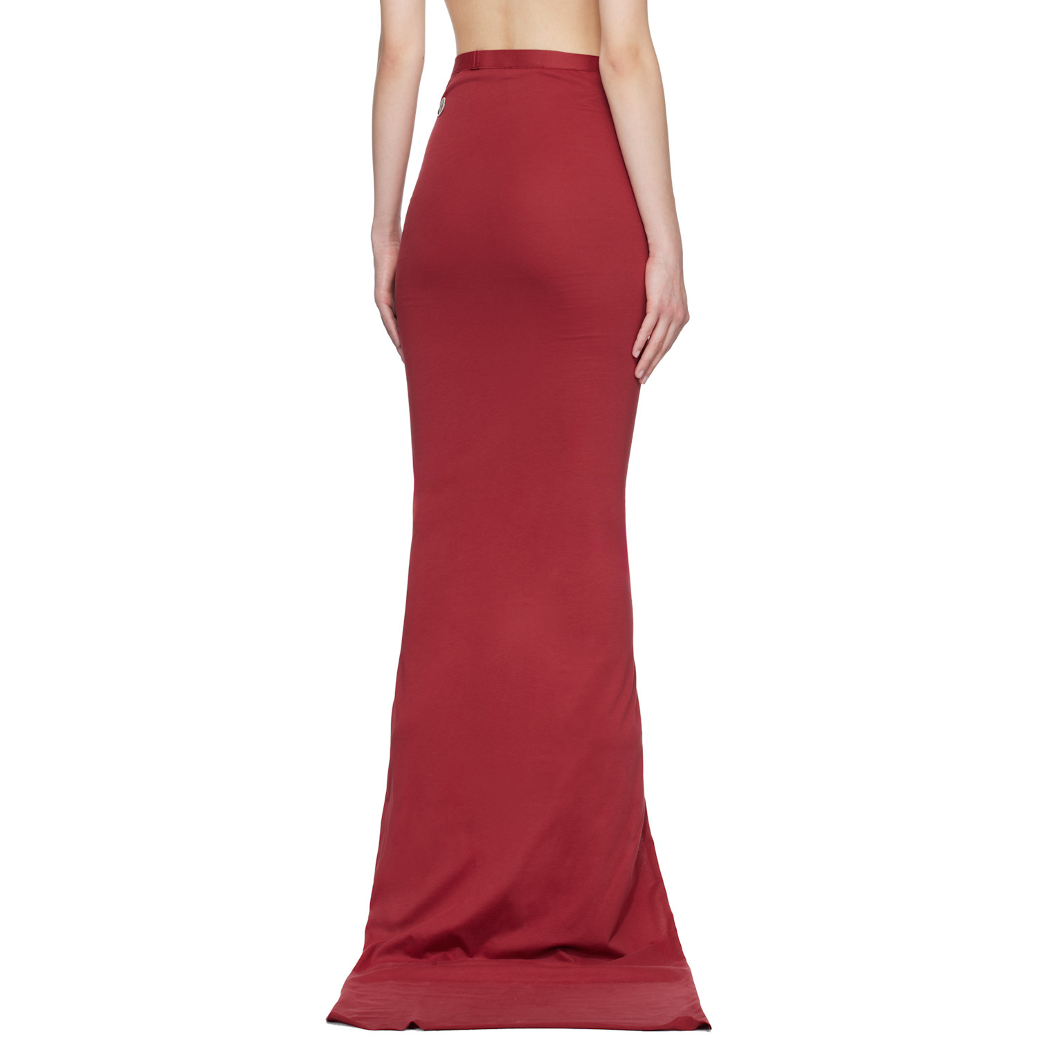  Rick Owens Moncler + Rick Owens Red Adjustable Maxi Skirt 