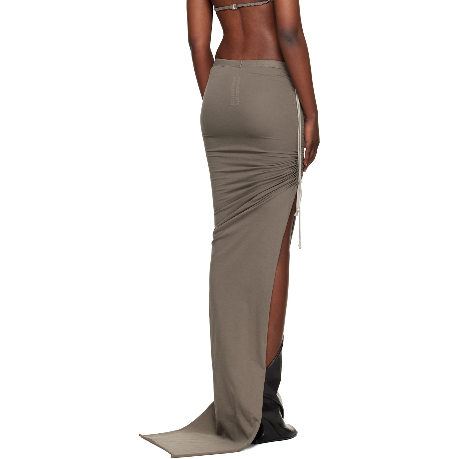  Rick Owens Taupe Temple Edfu Maxi Skirt 