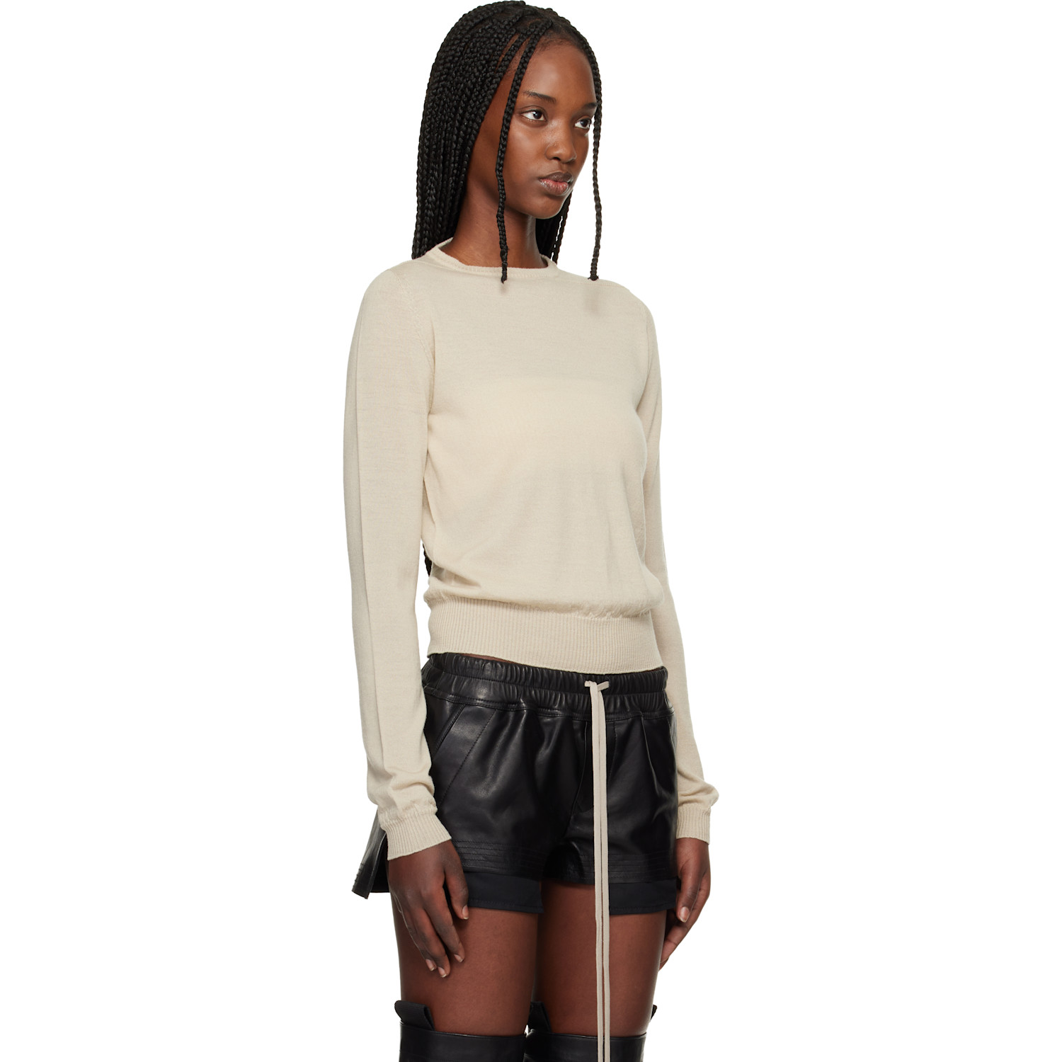  Rick Owens Off-white Temple Biker Level Sweater 