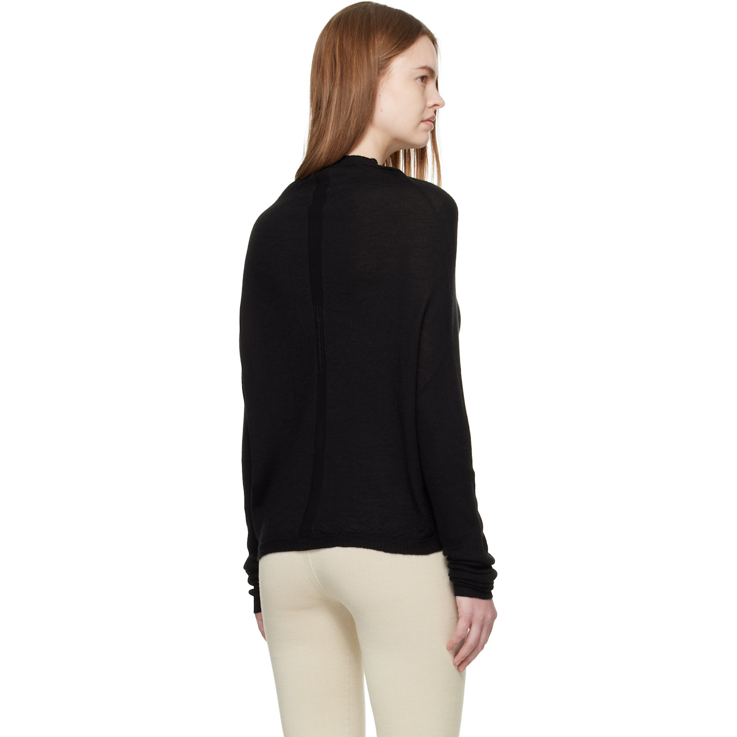  Rick Owens Black Temple Crater Knit Sweater 