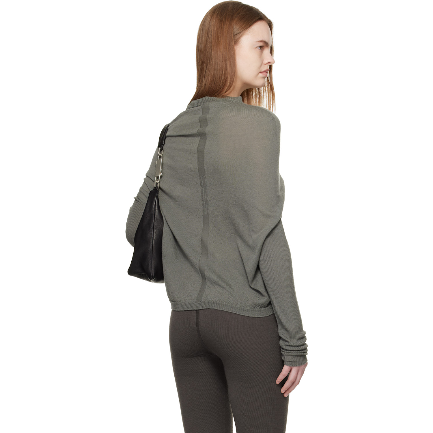  Rick Owens Khaki Temple Crater Knit Sweater 