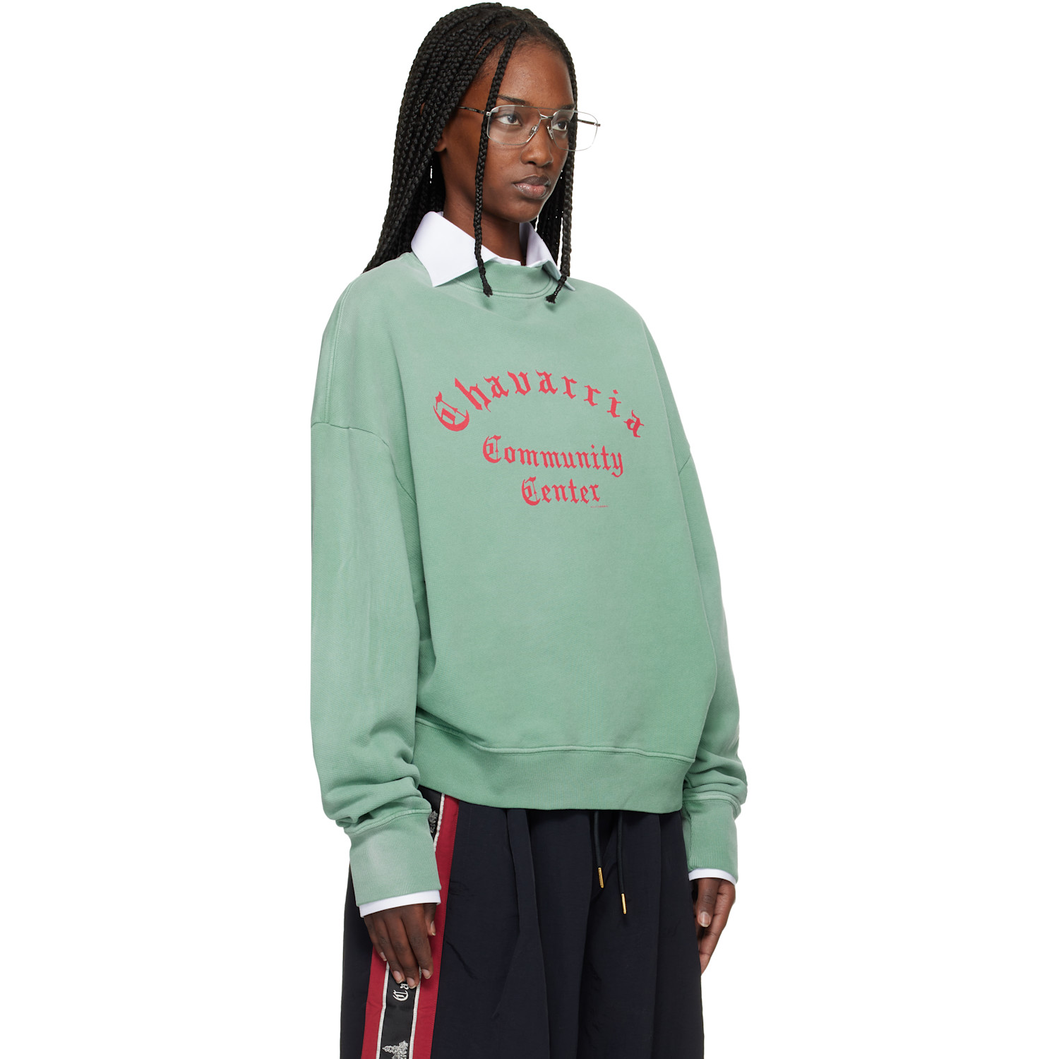  Willy Chavarria Green 'chavarria Community Center' Standard Sweatshirt 