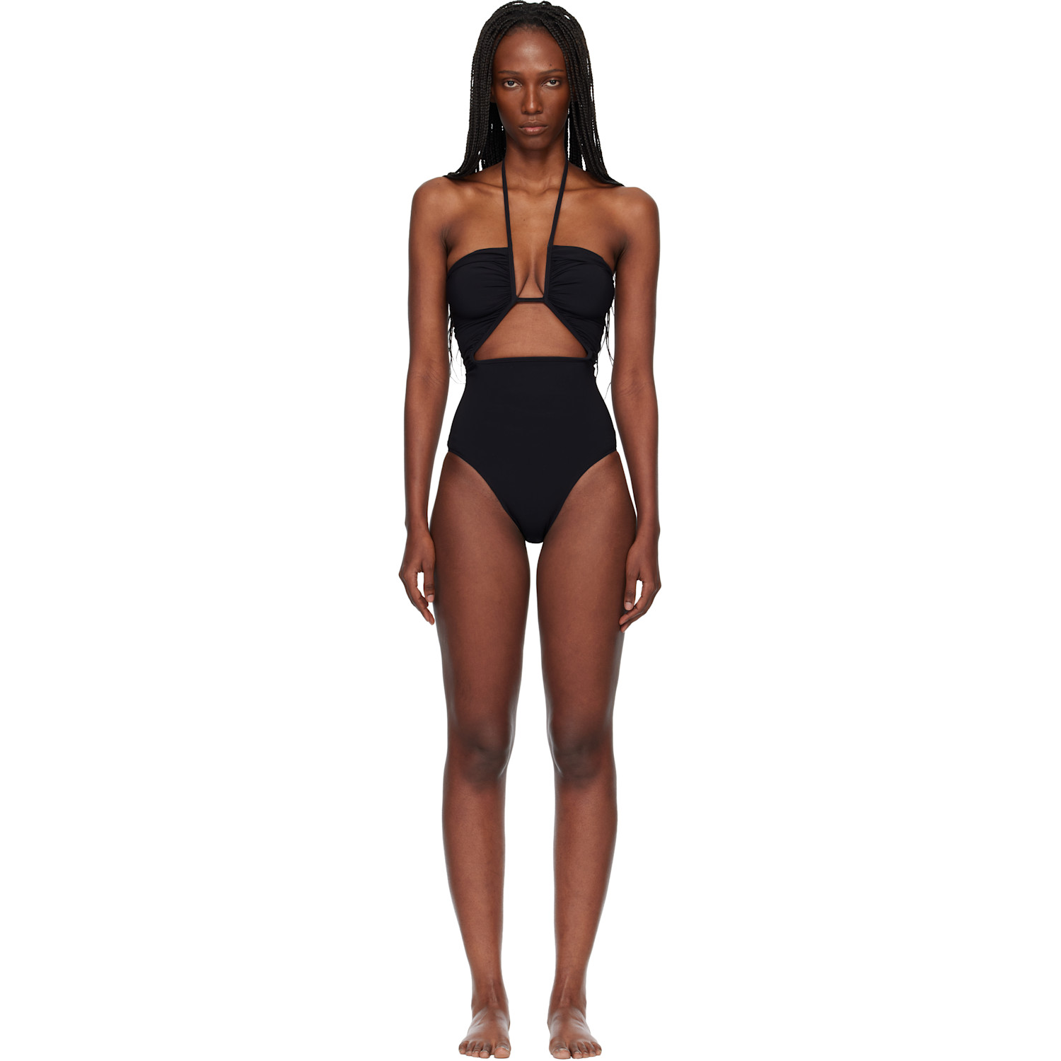 Rick Owens Black Temple Prong Bather Swimsuit