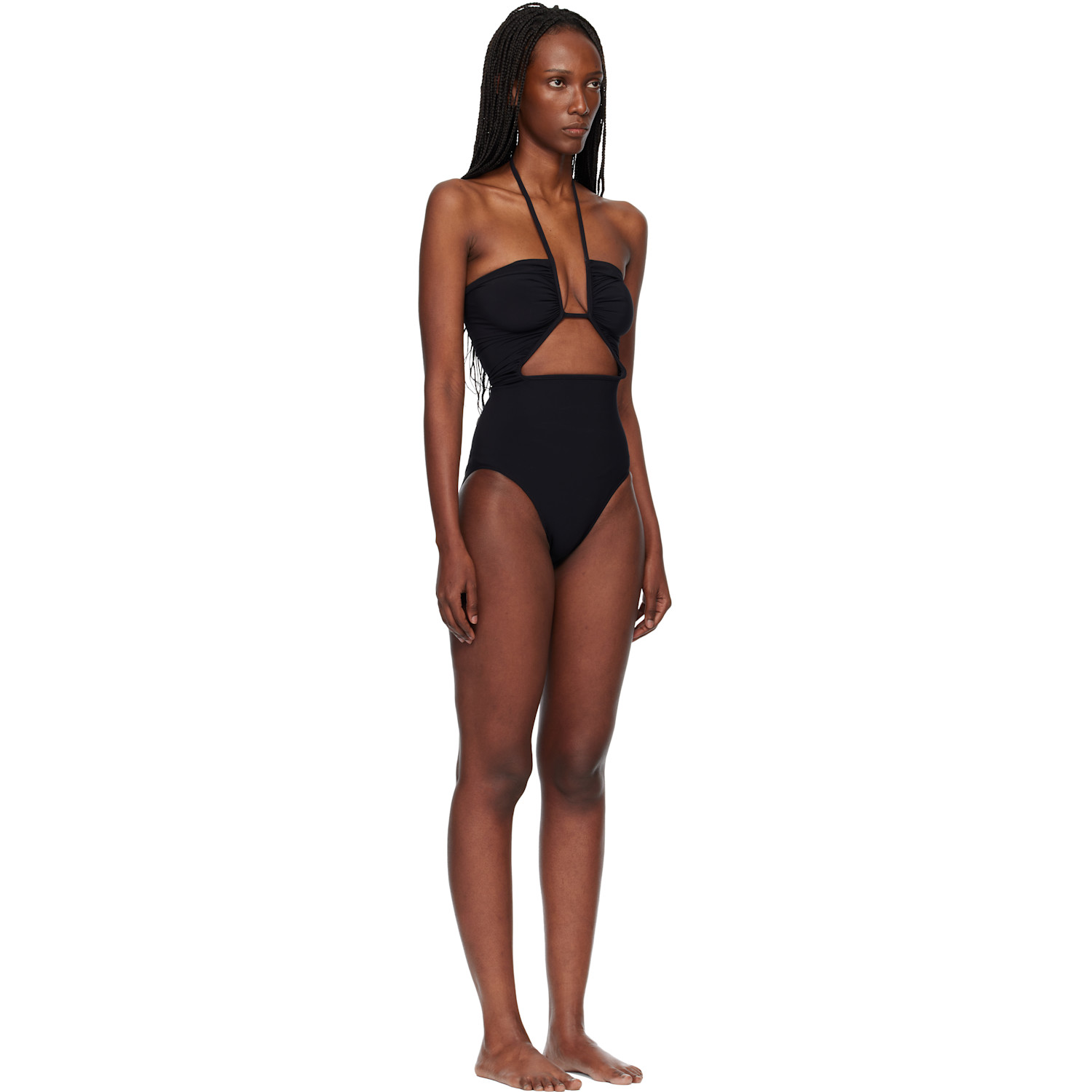  Rick Owens Black Temple Prong Bather Swimsuit 