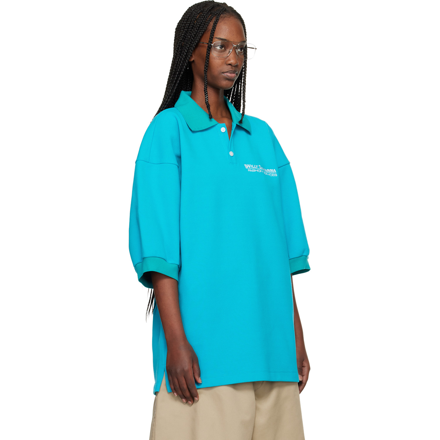  Willy Chavarria Blue Football Polo 