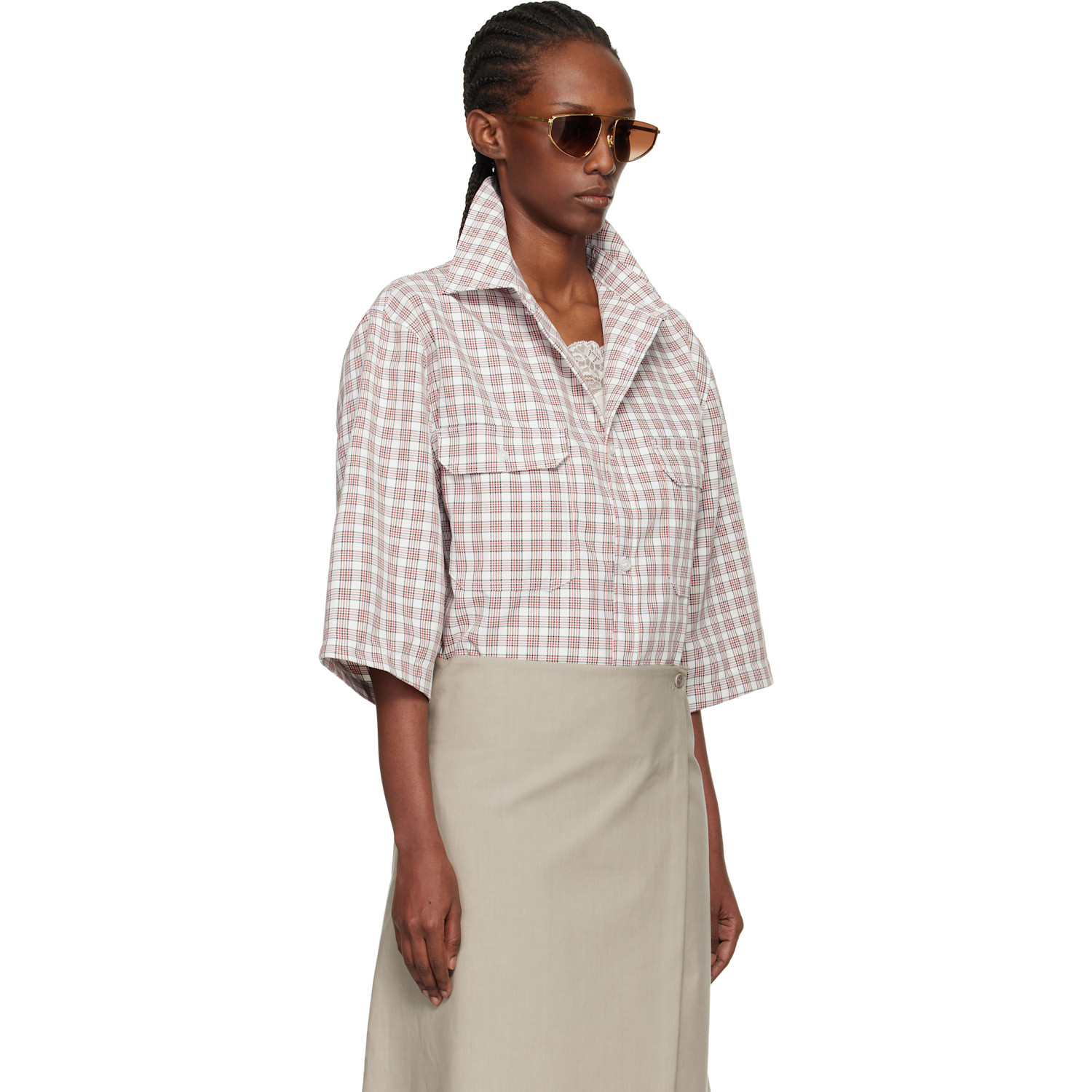  Willy Chavarria White & Red S/s Corcoran Shirt 