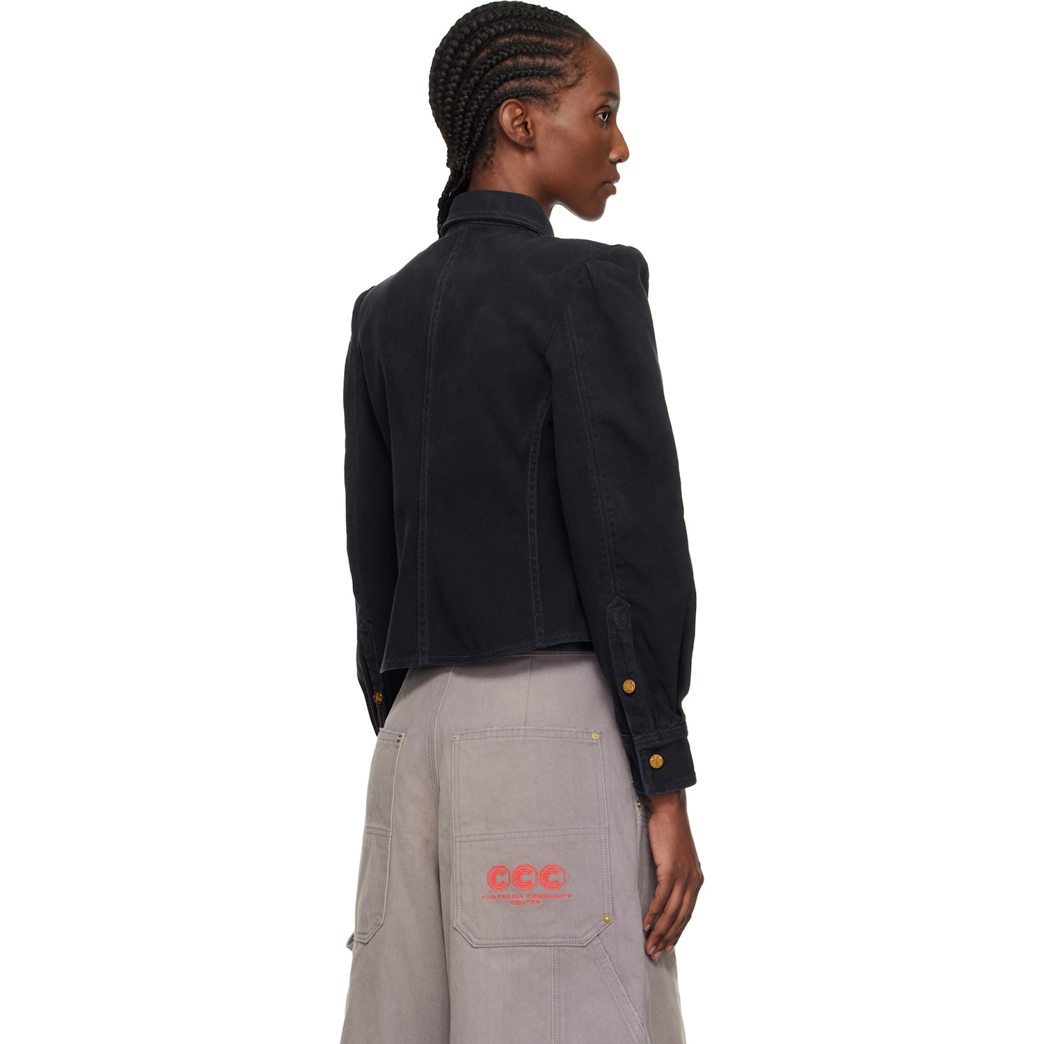  Willy Chavarria Black Denim Chavela L/s Shirt 