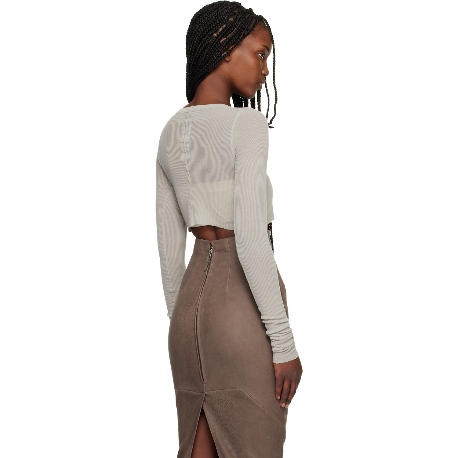  Rick Owens Off-white Ls Crop T-shirt 