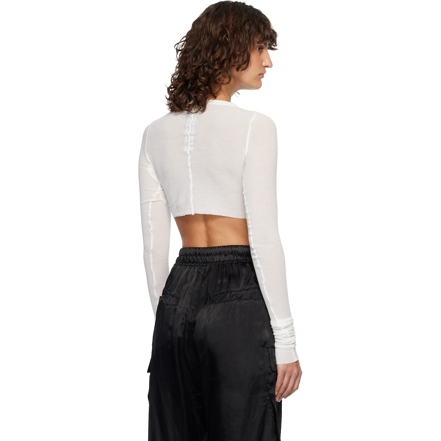  Rick Owens Off-white Ls Crop T-shirt 